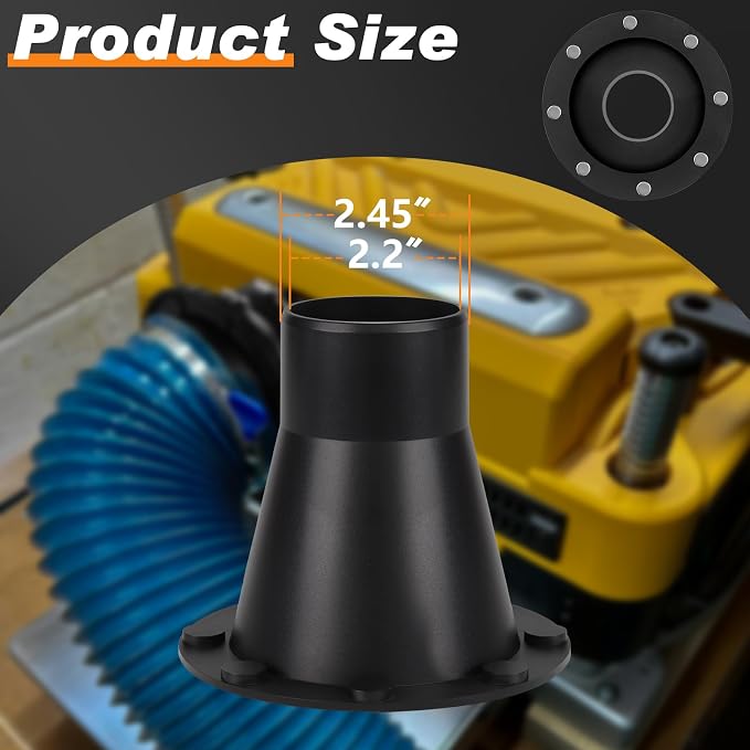 2-1/2 Inch Magnetic Dust Collection Connector w/ 2.5”Dust Control Flex Cuff | - Image 2