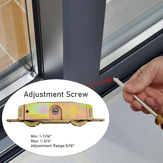 2pcs Heavy Duty Sliding Patio Door Rollers Replacements Hardware Kits, 1-1/4" - Image 5
