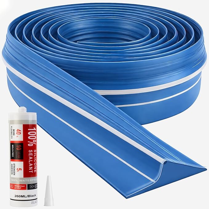 Jin&Bao Blue Garage Door Threshold Seal 10FT Rubber Strip & 1 Adhesive | by Jin%26Bao