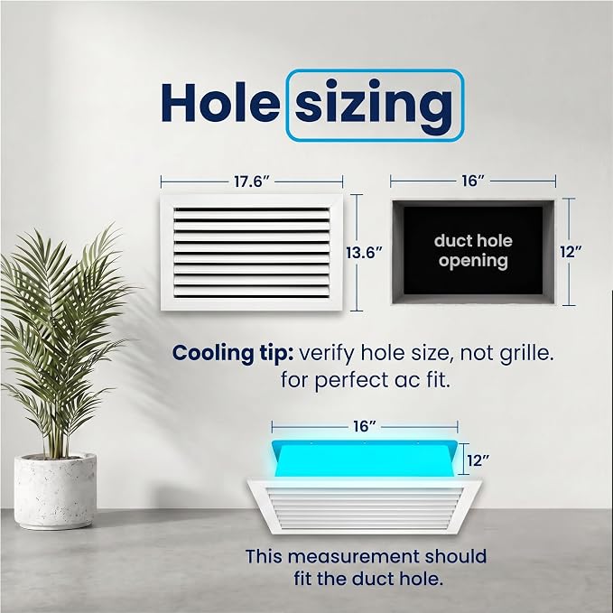 16x12 Aluminum Wall Ceiling Air Return Vent Cover HVAC Rustproof Grille - Image 3