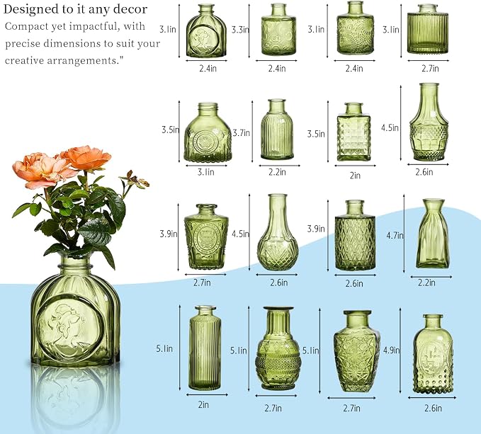 Glass Bud Vases Set of 16 - Image 7