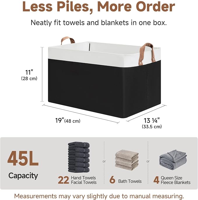 StorageWorks Fabric Storage Bins, Metal Frame, Collapsible, Storage Basket - Image 6
