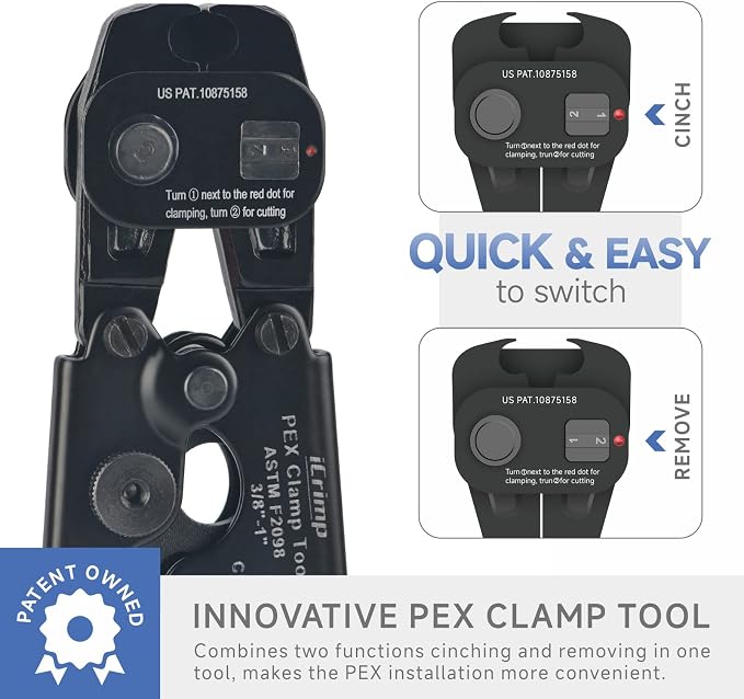 iCrimp PEX Crimping Tool, Ratchet Cinch & Removal Tool - Image 3