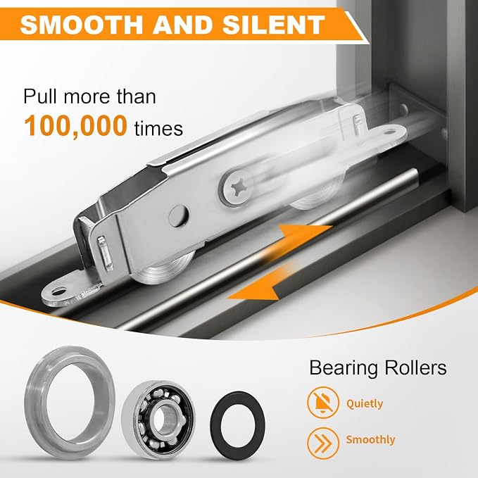 2 Pcs Sliding Patio Door Roller Stainless Steel Sliding Door Wheels | - Image 3