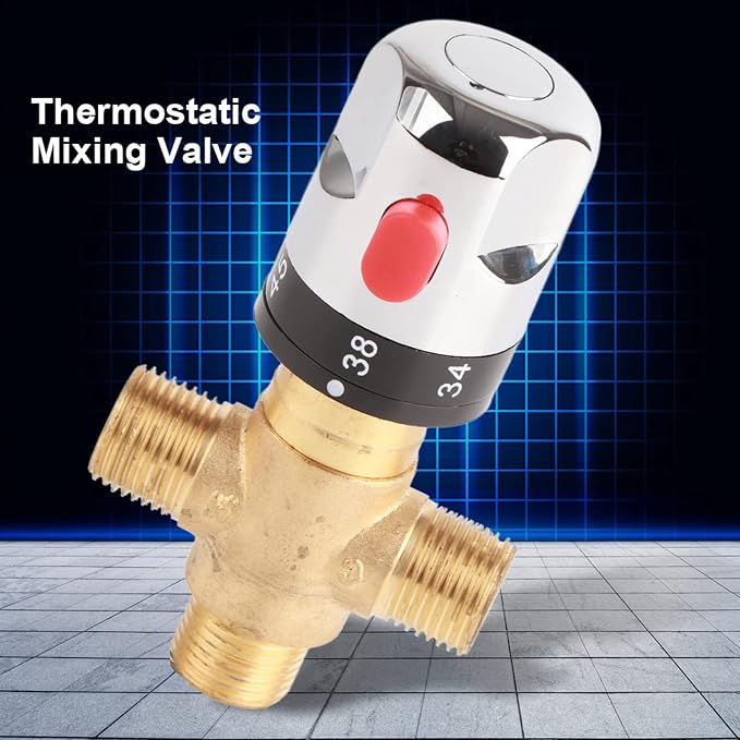 Brass Thermostatic Mixing Valve, Degrees Centigrade Mark Shower Mixer Valve - Image 2