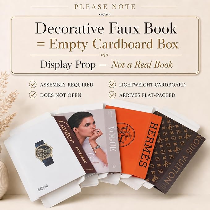 4 Pcs Decorative Books | Faux Glam Coffee Table & Shelf Decor | Glamorous - Image 3