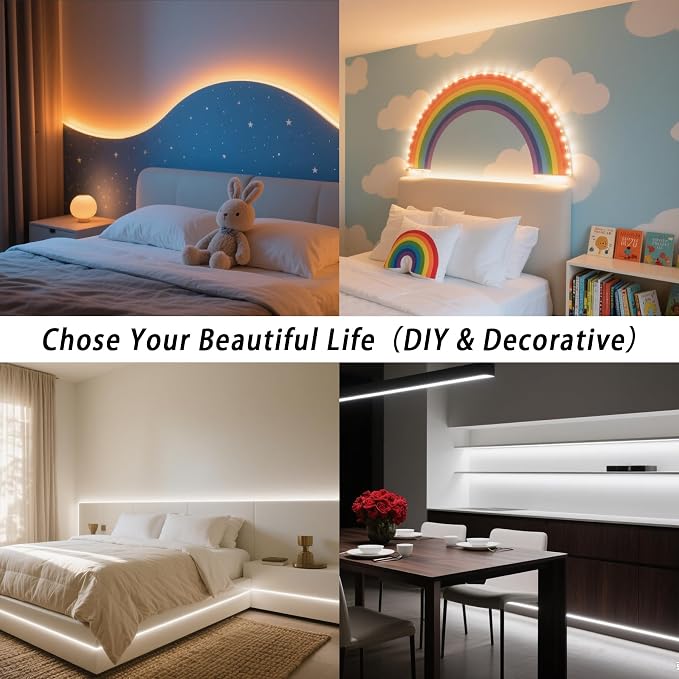 16.4ft Dimmable White LED Strip Light Kit, Dimmable 3000K-6500K, 24V Strip - Image 7