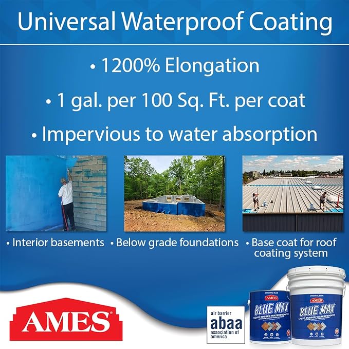 Ames Blue Max Liquid Rubber Waterproofer, 1 Gallon, floors & more. - Image 15