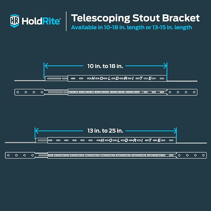 HoldRite 10 Inch to 18 Inch Galvanized Telescoping Stout Bracket - Image 6