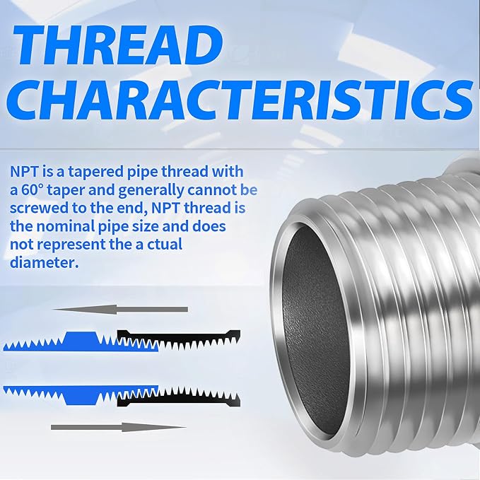 ChillWaves 304 Stainless Steel Cast Pipe Fitting, Union，1/2" NPT Male x 1/2" - Image 7