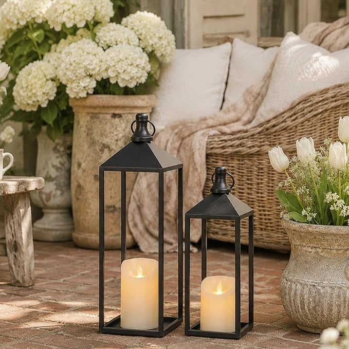 Lanterns Decorative Outdoor Indoor, Home Decor, Modern Farmhouse Lantern Decor - Image 9