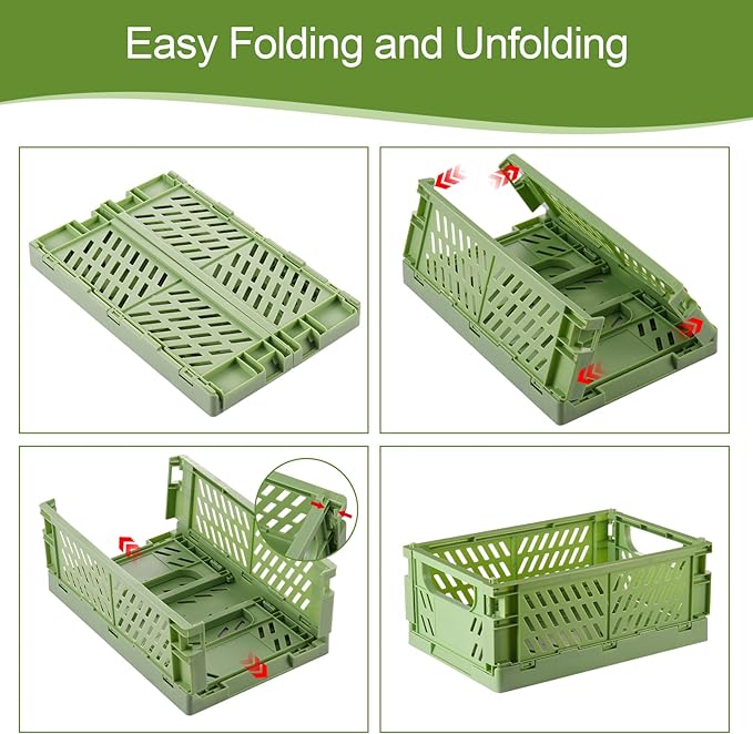 HUUSMOT 6-Pack Collapsible Small Plastic Storage Baskets, 5.9"x3.8"x2.2" | - Image 4