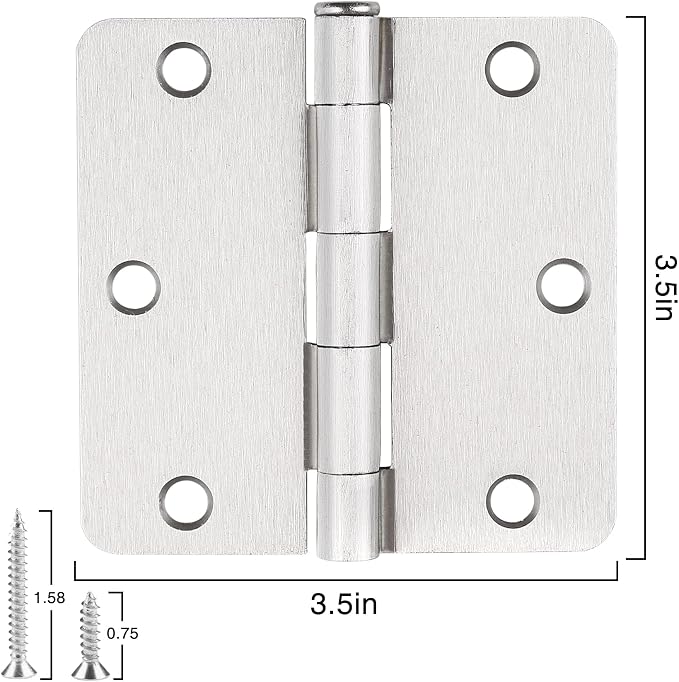 Satin Nickle Door Hinges 3.5 inch - Image 2