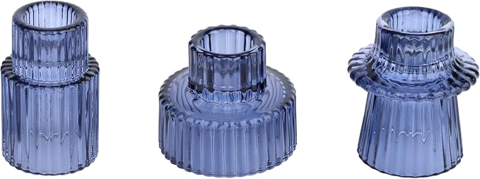 Vixdonos Glass Candlestick Holders Tealight Candle Holders by Vixdonos