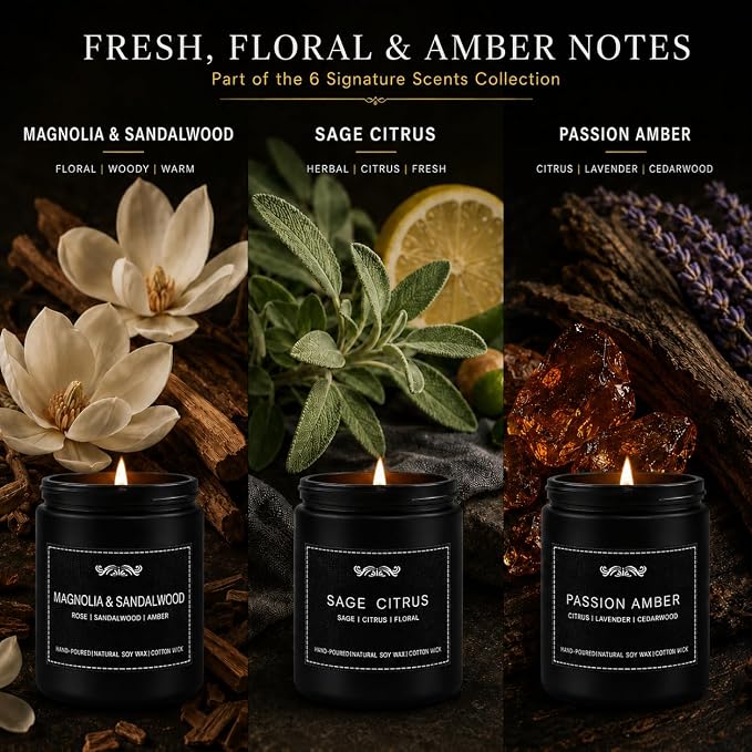 6 Pack Candles for Home Scented Aromatherapy Candles Gifts Set for Mens - Image 4