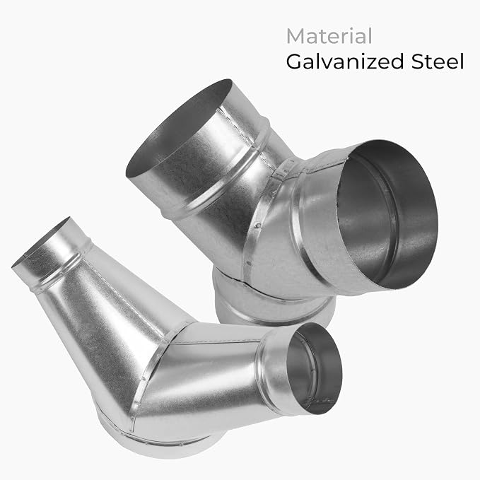 45° Degree Ø4 x 4 x 4 Inch Y Shape Duct Splitter - Image 6