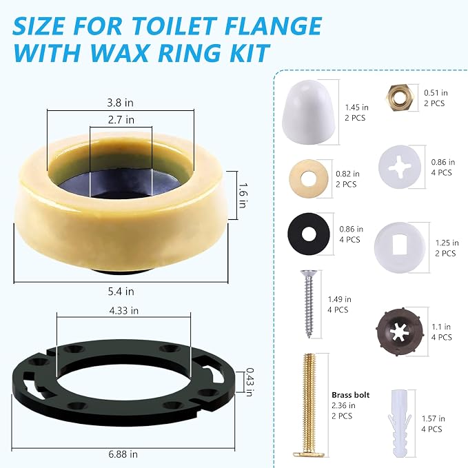 MENNTY Toilet Flange Repair Kit, Extra Thick Wax Ring, Fits 3" or 4" Pipe - Image 6