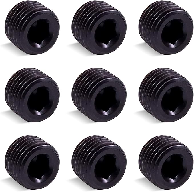 10pc 1/4" NPT Carbon Steel Pipe Plug Set by Mardatt