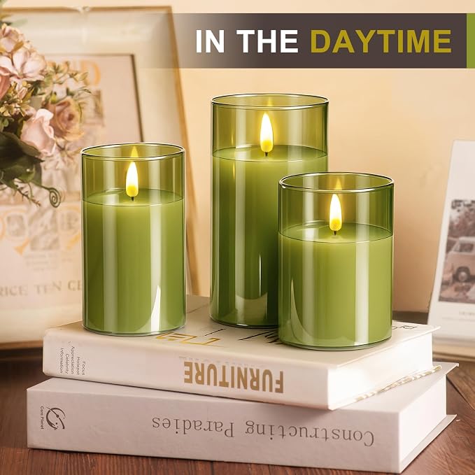 Tyawon Glass Battery Operated LED Flameless Candles - Image 2