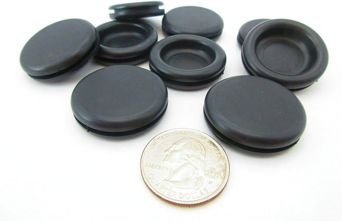 3/4" Hole Black Silicone Solid Blind Grommet Knockout Plug Panel Cover Fits - Image 5