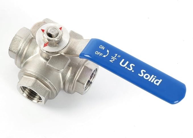 U.S. Solid 1/2" 3 Way Ball Valve - Image 4