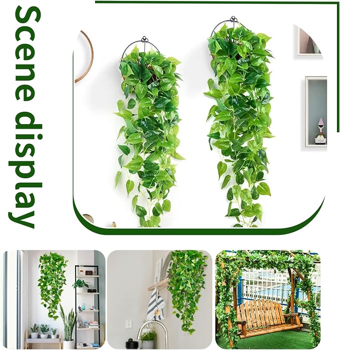 Fake Hanging Plants Vinesfor Room Decor, Artificial Ivy Greenery Garlands - Image 3