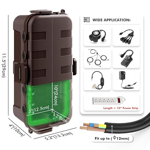 RESTMO Outdoor Electrical Box Waterproof, Extension Cord Cover | IP54 - Image 2