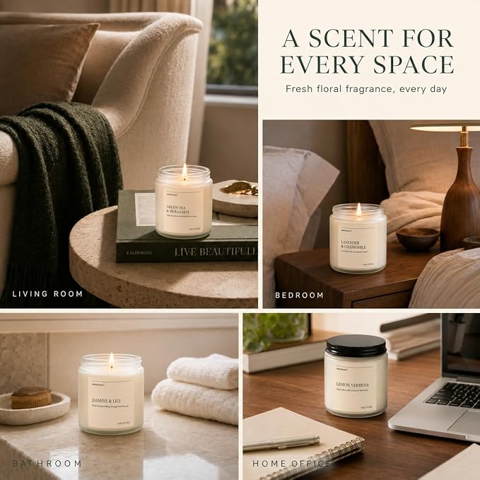 Scented Candles Gift Set for Women, 8 Pack Soy Wax Jar Candles | 28 oz Total - Image 5