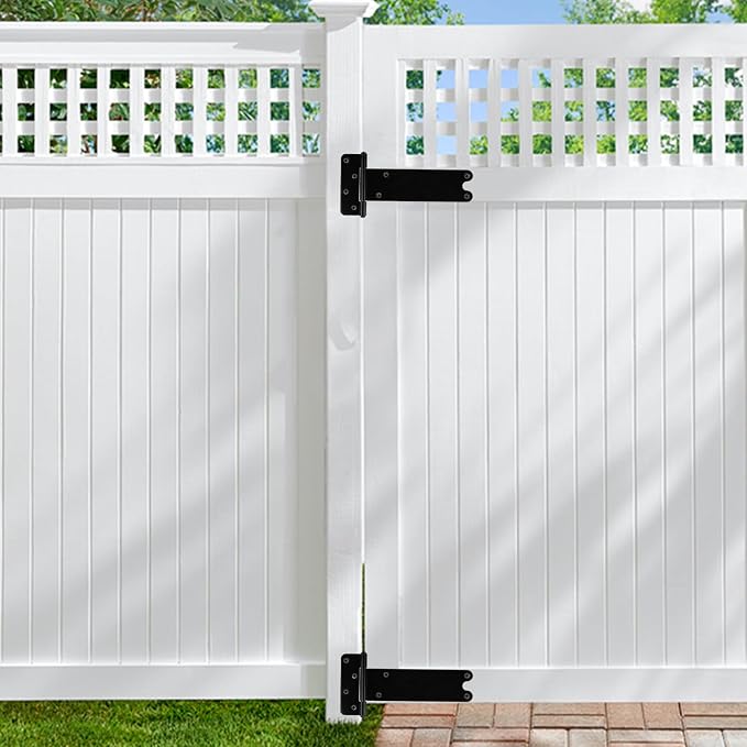 6 Pack 8” Heavy Duty Gate Hinges, 300 Lbs Capacity Black Door Hinges | T Gate - Image 5