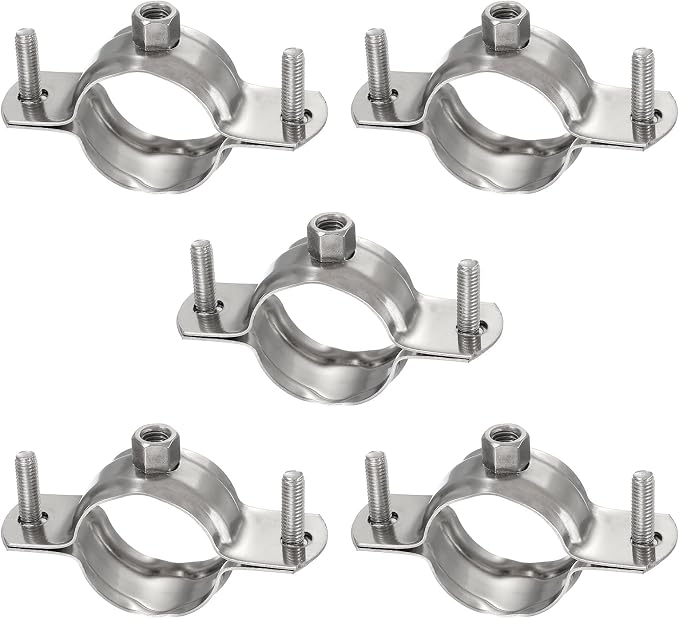 HARFINGTON 5pcs 201 Stainless Steel 1.3"/32mm Split Ring Pipe Hanger Pipe Strap by HARFINGTON