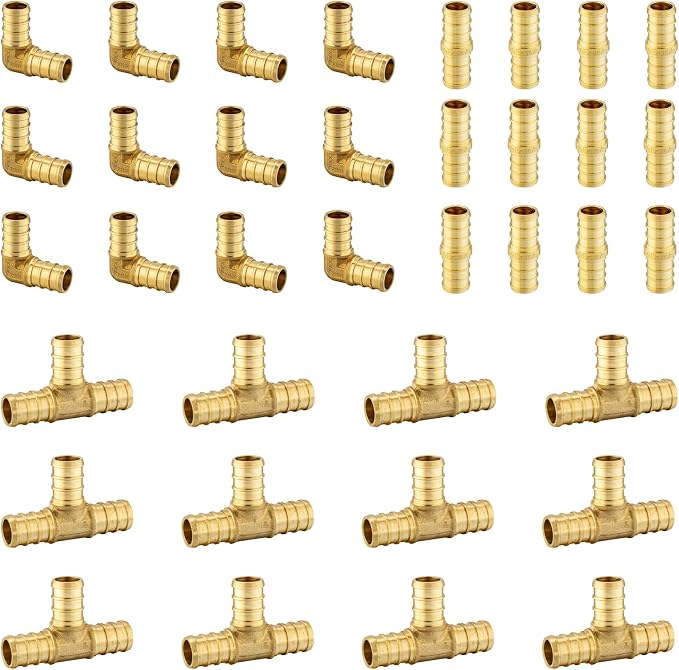 36 Pack Foskan 1/2 Inch PEX Barb Crimp Fittings Set | 12 Pieces Each:Elbow by Unknown