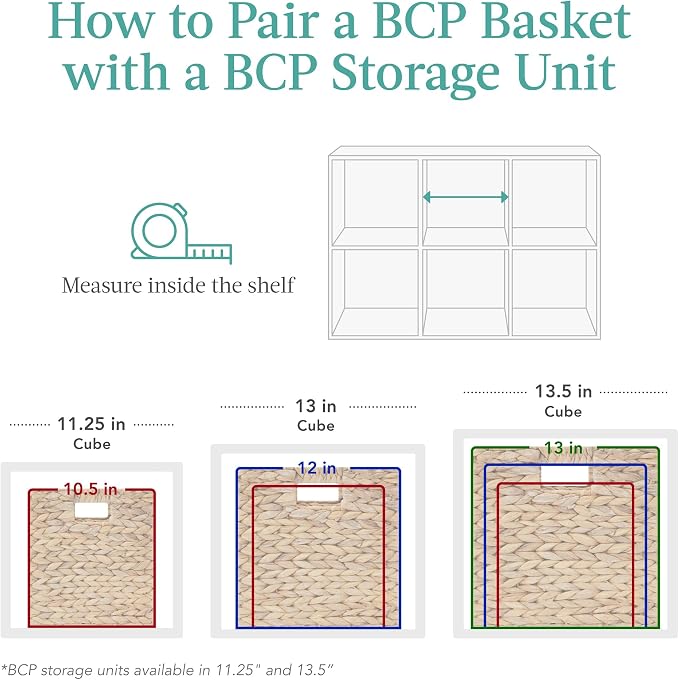 Best Choice Products 10.5x10.5in Pack of 5 Cube Storage Baskets, Water Hyacinth - Image 6