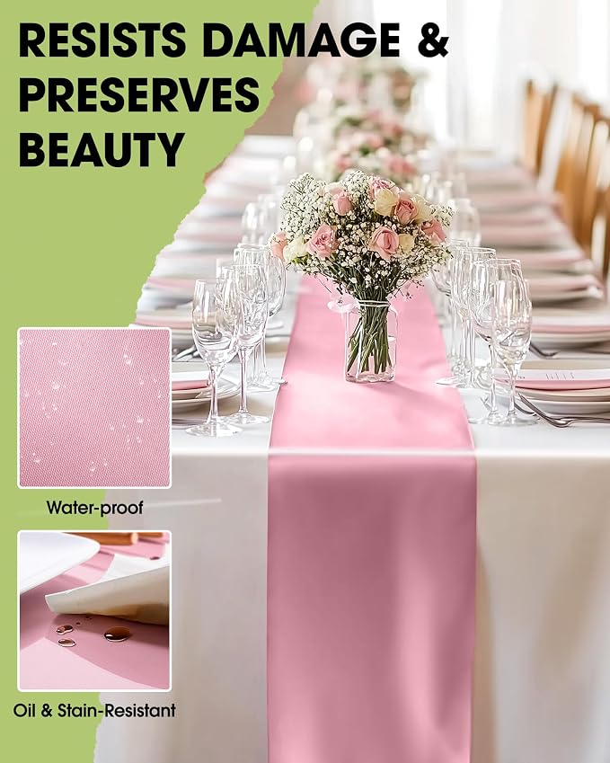 Pureegg Light Pink Plastic Table Runners - Image 3