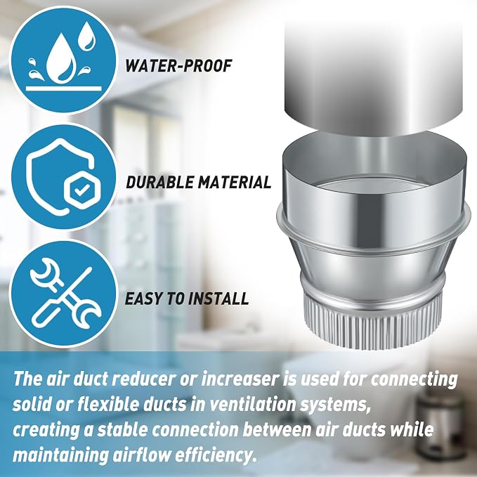 1 Pcs 5 Inch to 4 Inch Duct Reducer Increaser | Galvanized Steel Air Duct - Image 5
