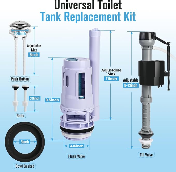 3-Inch Dual Flush Valve & Fill Valve Replacement Kit - Image 6