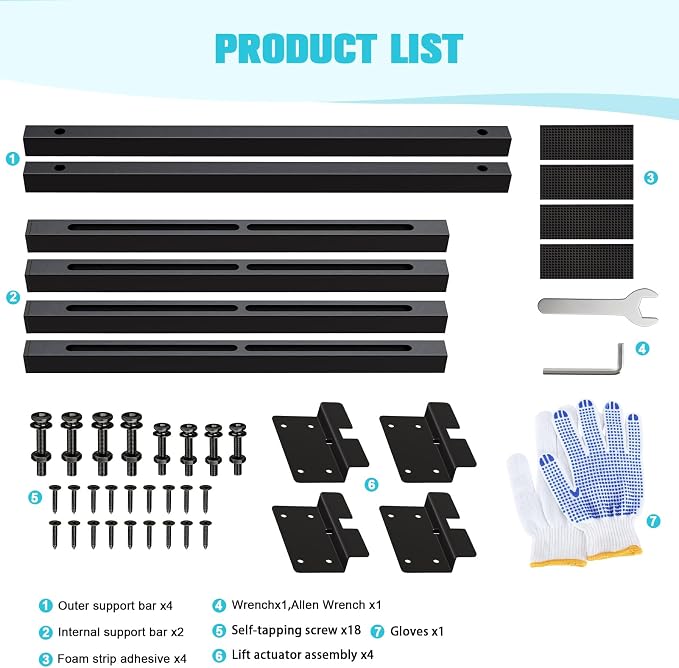 71-100cm Undermount Sink Brackets Kit, Adjustable Carbon Steel Supports - Image 7