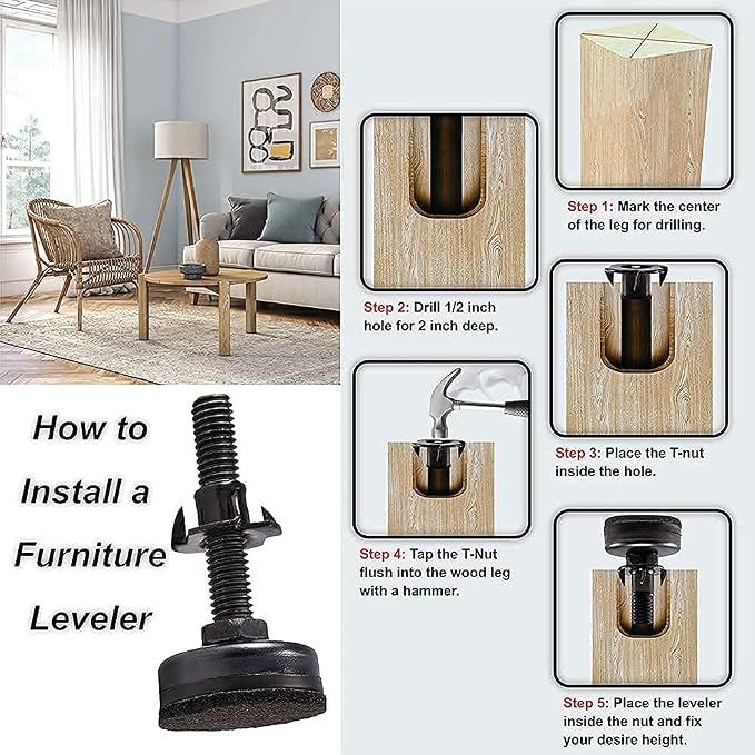 Furniture Leveling Feet Adjustable Heavy Duty Furniture Levelers - Image 6