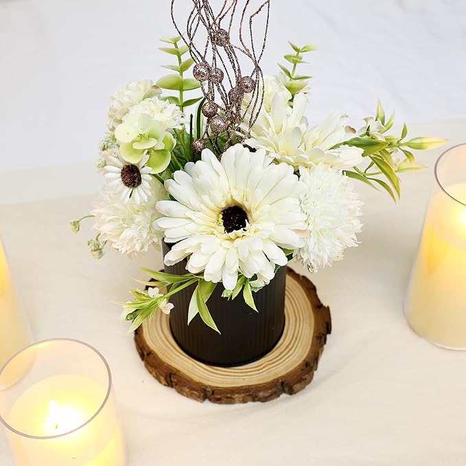 Ivory White & Rose Gold Flower Table Centerpieces, Baby Shower, Events - Image 7