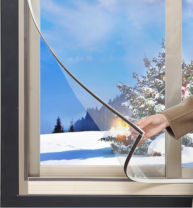 DIY Magnetic Window Insulation Kit 56"x35" Indoor Clear Film by RODENET