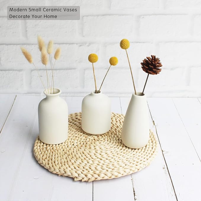 YANLING 6 Pack Small White Vase - Image 5