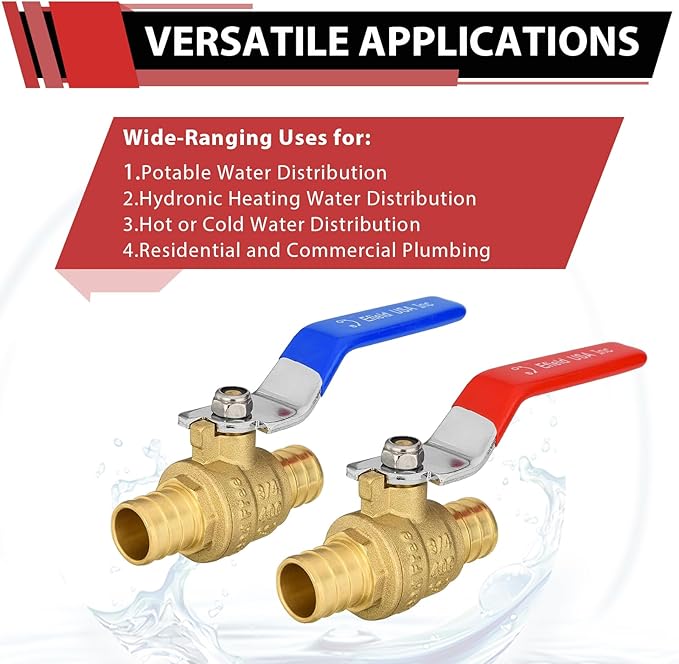 40-Pack 3/4" PEX Brass Ball Valve, Barb Crimp Pex Connection | Full Port Water - Image 4
