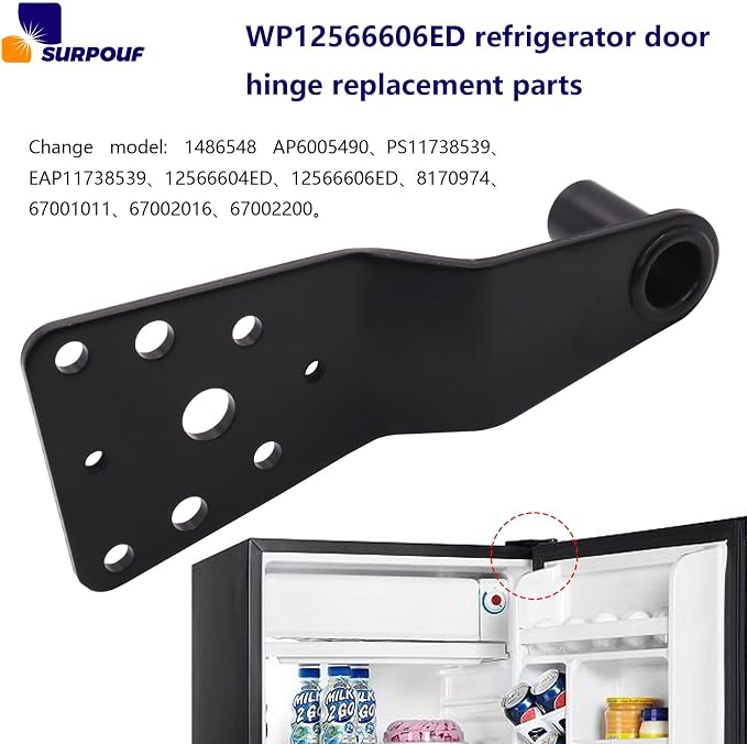 WP12566606ED Refrigerator Door Hinge Replacement Part wp12566606ed Compatible - Image 3