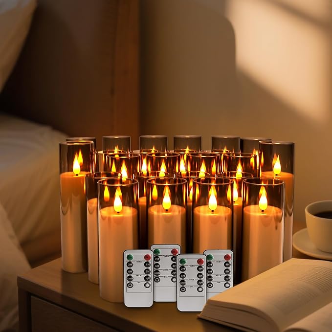 24 Pack LED Gray Flameless Candles - Image 3