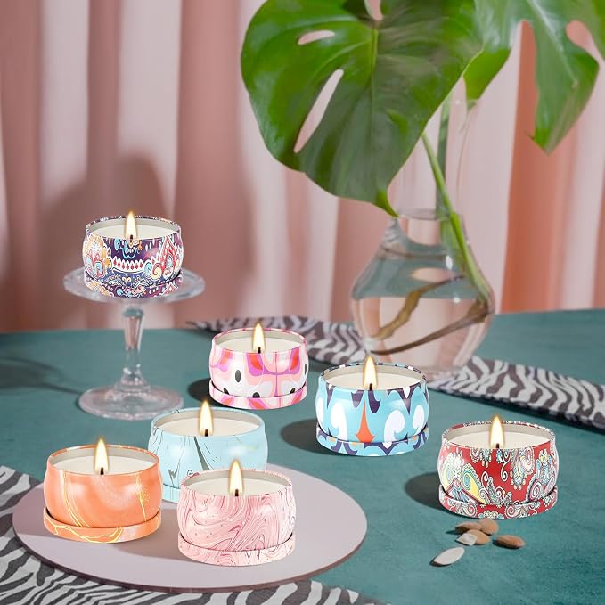 YOROXRG 36 Pack Multicolored Scented Candles Gifts Soy Wax Travel Tin Jar - Image 4