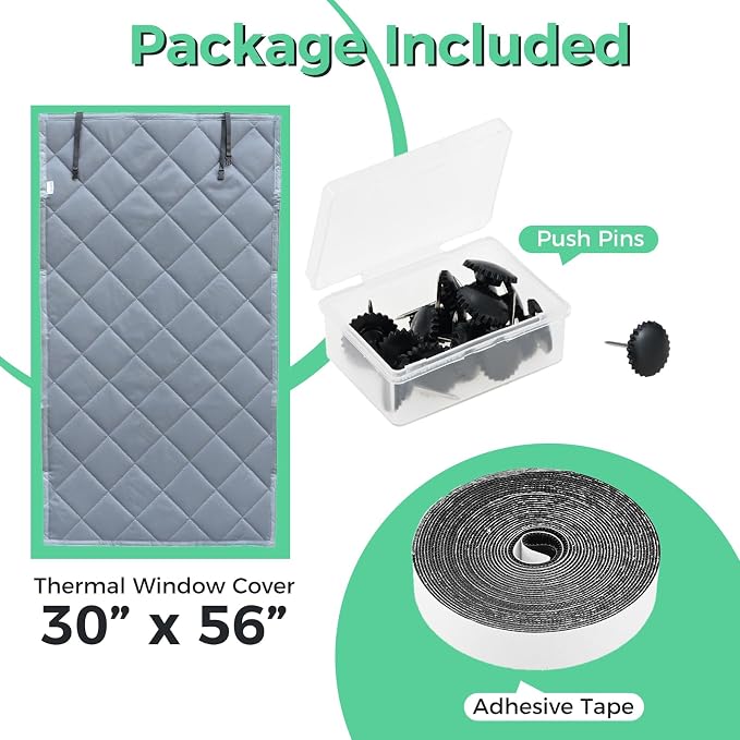 Thicken Cotton Layer Thermal Window Cover 30"x56" | Window Insulation - Image 2