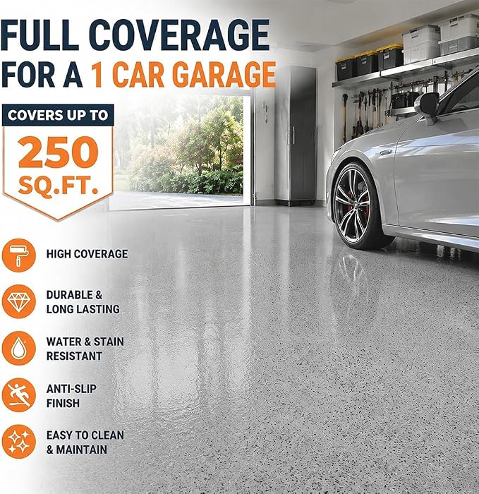 Epoxy Colored Sand Floor Paint, Marble Gray, 3 Gallon | Covers 110 Sq Ft - Image 3
