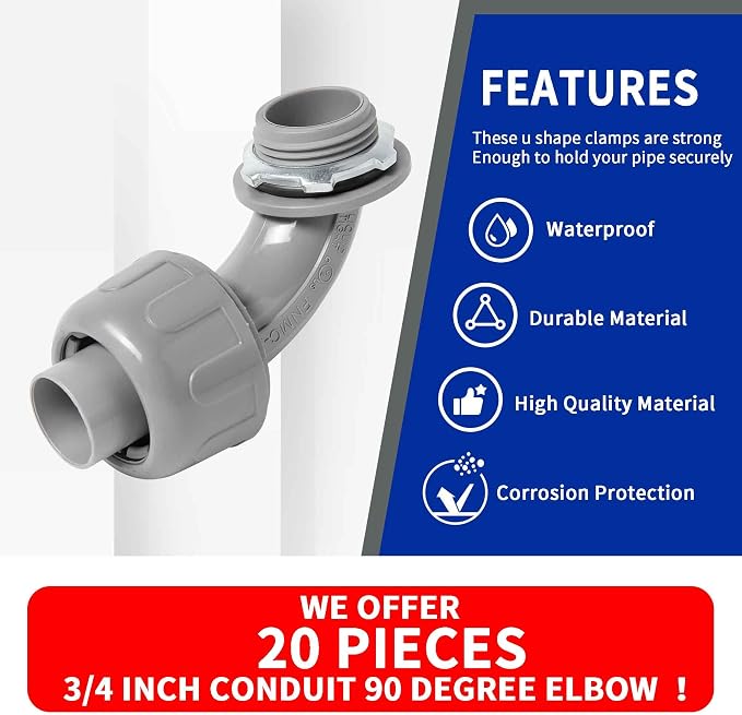 Yariwiz 3/4 Plastic Liquid Tight Conduit 90 Degree Elbow - Image 5