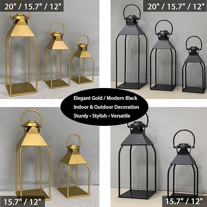Decorative Metal Lanterns Indoor Outdoor, Candle Holder - Image 5