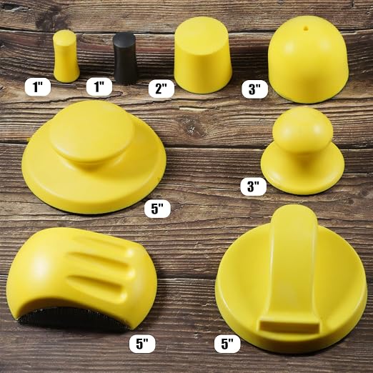 SPEEDWOX 4 Pack 3" Round Hand Sanding Blocks Hook and Loop Sanding Pad Includes - Image 7