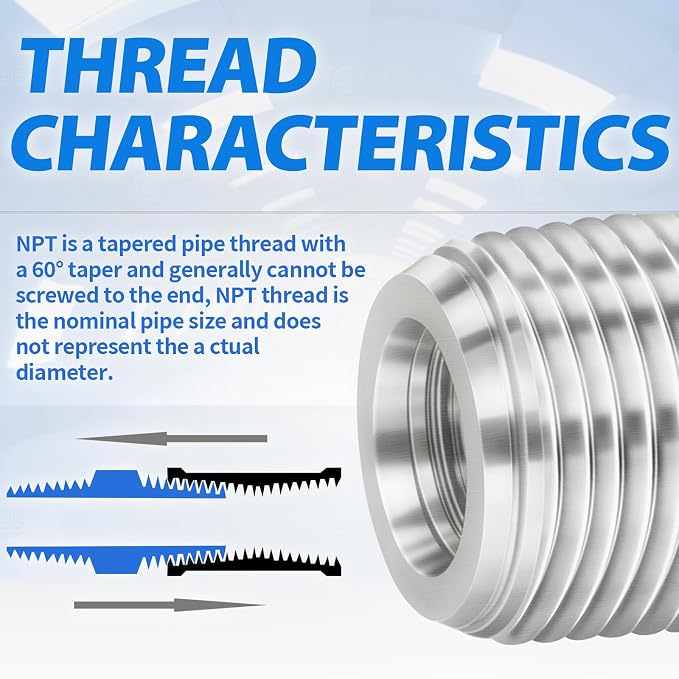 ChillWaves 304 Stainless Steel In-Line Siamese Check Valve 1/4" NPT Male Thread - Image 7